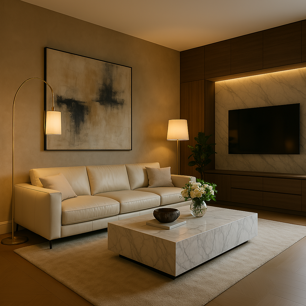 Sophisticated living room Residential Interior Designers in Noida