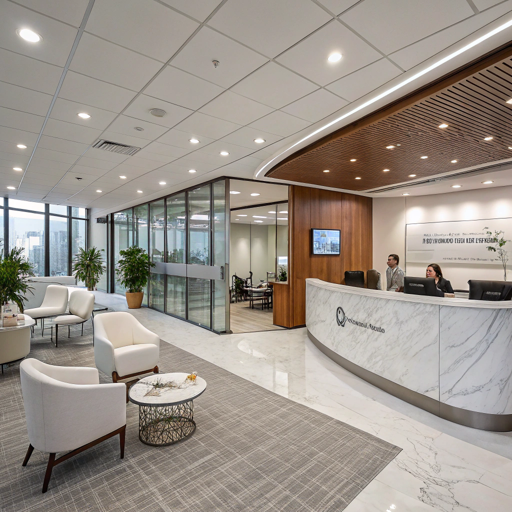 comprehensive modern corporate office interior